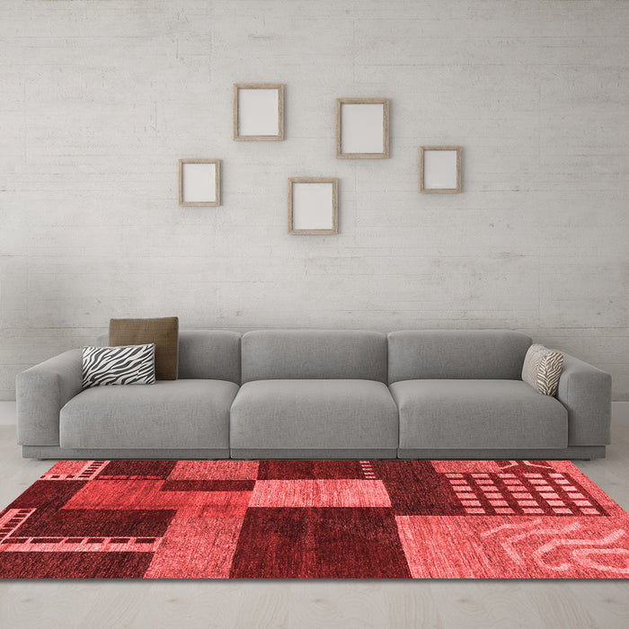 Modern Red Washable Rugs