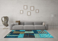 Machine Washable Abstract Light Blue Modern Rug, wshabs3184lblu