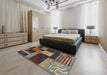 Abstract Bakers Brown Modern Rug in a Bedroom, abs3184