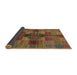 Sideview of Abstract Light Brown Checkered Rug, abs3185