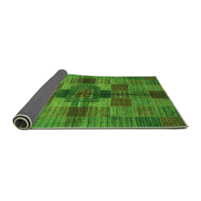 Sideview of Checkered Green Modern Rug, abs3185grn