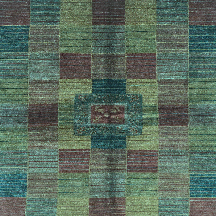 Square Machine Washable Checkered Light Blue Modern Rug, wshabs3185lblu