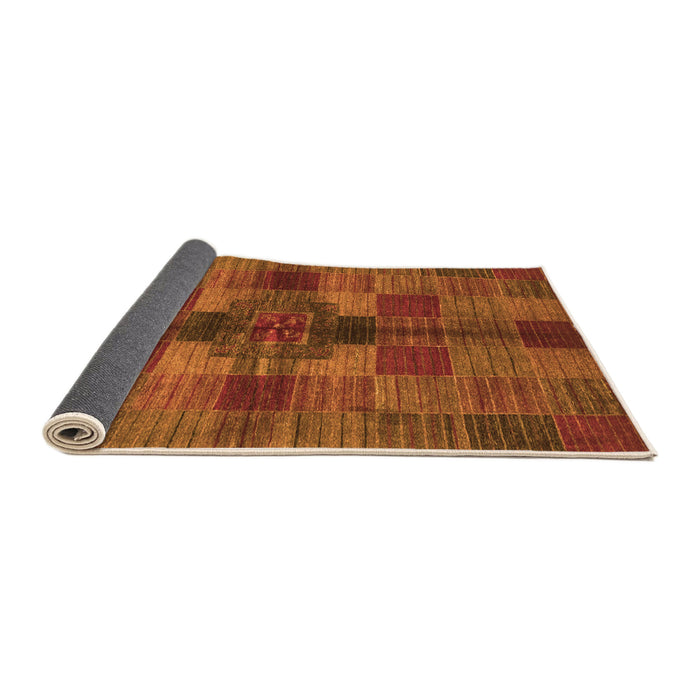 Sideview of Checkered Orange Modern Rug, abs3185org