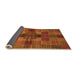 Sideview of Checkered Orange Modern Rug, abs3185org