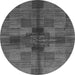 Round Checkered Gray Modern Rug, abs3185gry