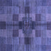 Square Checkered Blue Modern Rug, abs3185blu