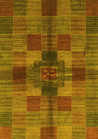 Checkered Yellow Modern Rug, abs3185yw