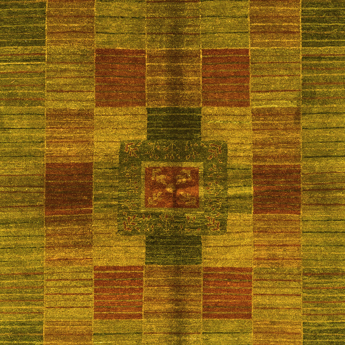 Checkered Yellow Modern Rug, abs3185yw