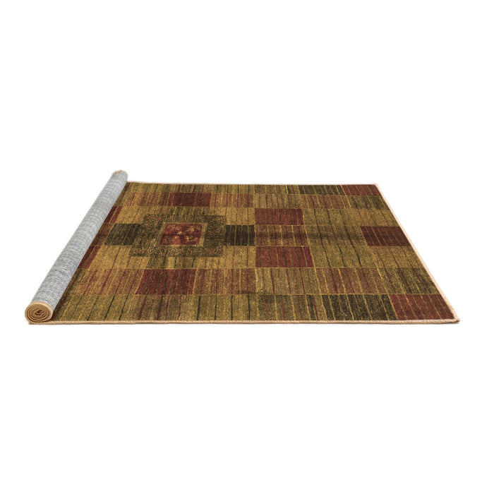 Sideview of Machine Washable Checkered Brown Modern Rug, wshabs3185brn