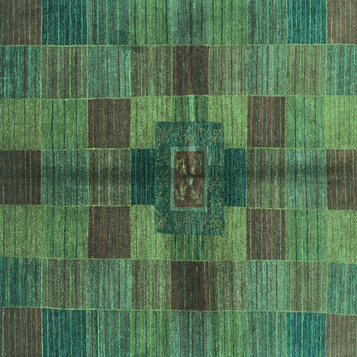 Square Machine Washable Checkered Turquoise Modern Area Rugs, wshabs3185turq