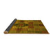 Sideview of Checkered Yellow Modern Rug, abs3185yw