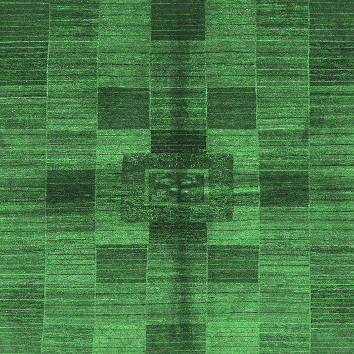 Square Checkered Emerald Green Modern Rug, abs3185emgrn