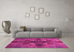 Machine Washable Checkered Pink Modern Rug in a Living Room, wshabs3185pnk