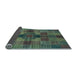 Sideview of Checkered Light Blue Modern Rug, abs3185lblu