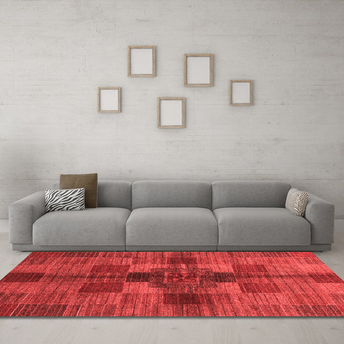 Modern Red Washable Rugs