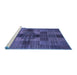 Sideview of Machine Washable Checkered Blue Modern Rug, wshabs3185blu