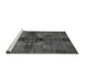 Sideview of Machine Washable Checkered Gray Modern Rug, wshabs3185gry