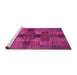 Sideview of Machine Washable Checkered Pink Modern Rug, wshabs3185pnk