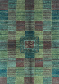 Checkered Light Blue Modern Rug, abs3185lblu