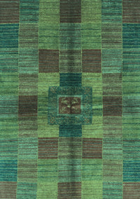 Checkered Turquoise Modern Rug, abs3185turq