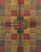 Abstract Light Brown Checkered Rug, abs3185