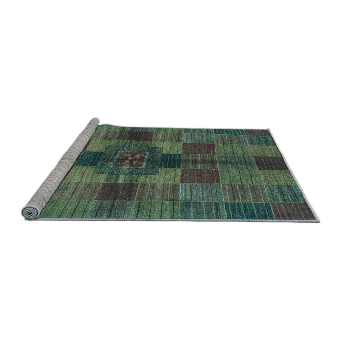 Sideview of Machine Washable Checkered Light Blue Modern Rug, wshabs3185lblu