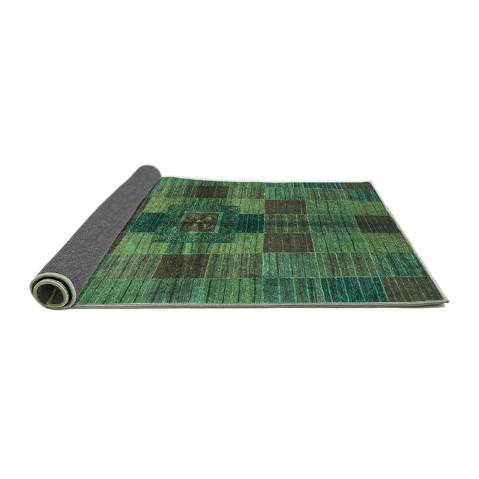 Sideview of Checkered Turquoise Modern Rug, abs3185turq