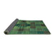 Sideview of Checkered Turquoise Modern Rug, abs3185turq