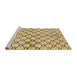 Sideview of Machine Washable Abstract Mustard Yellow Rug, wshabs3186