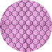 Round Machine Washable Abstract Purple Modern Area Rugs, wshabs3186pur