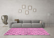 Machine Washable Abstract Pink Modern Rug in a Living Room, wshabs3186pnk