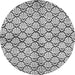 Round Machine Washable Abstract Gray Modern Rug, wshabs3186gry