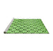 Sideview of Machine Washable Abstract Green Modern Area Rugs, wshabs3186grn