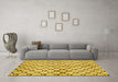 Machine Washable Abstract Yellow Modern Rug in a Living Room, wshabs3186yw