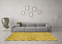 Machine Washable Abstract Yellow Modern Rug, wshabs3186yw