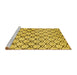 Sideview of Machine Washable Abstract Yellow Modern Rug, wshabs3186yw