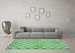 Machine Washable Abstract Emerald Green Modern Area Rugs in a Living Room,, wshabs3186emgrn