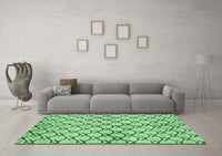 Machine Washable Abstract Emerald Green Modern Rug, wshabs3186emgrn