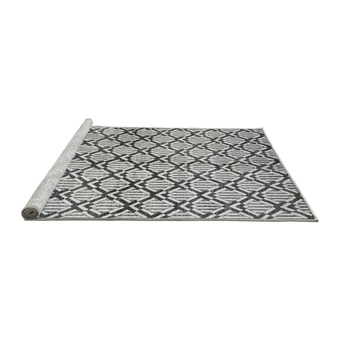 Sideview of Machine Washable Abstract Gray Modern Rug, wshabs3186gry