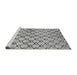 Sideview of Machine Washable Abstract Gray Modern Rug, wshabs3186gry