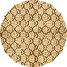 Round Machine Washable Abstract Brown Modern Rug, wshabs3186brn