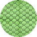 Round Abstract Green Modern Rug, abs3186grn