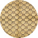 Round Abstract Mustard Yellow Modern Rug, abs3186