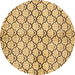Round Abstract Brown Modern Rug, abs3186brn