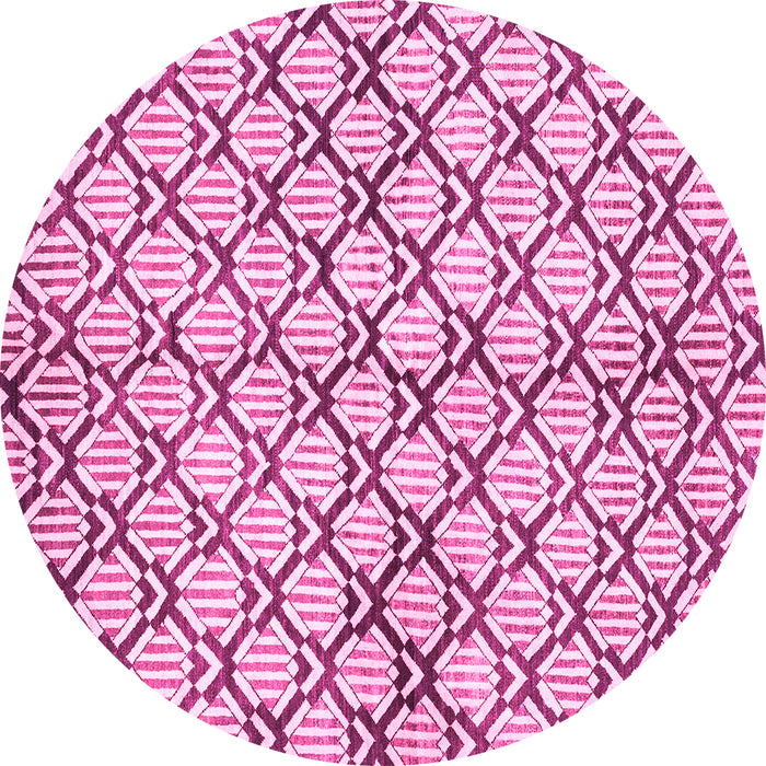 Round Abstract Pink Modern Rug, abs3186pnk