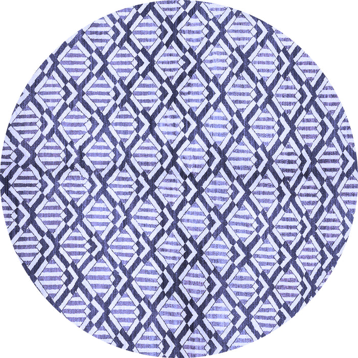 Round Abstract Blue Modern Rug, abs3186blu