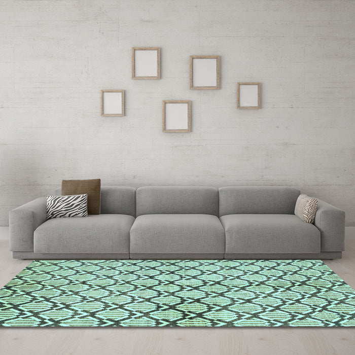 Machine Washable Abstract Light Blue Modern Rug in a Living Room, wshabs3186lblu