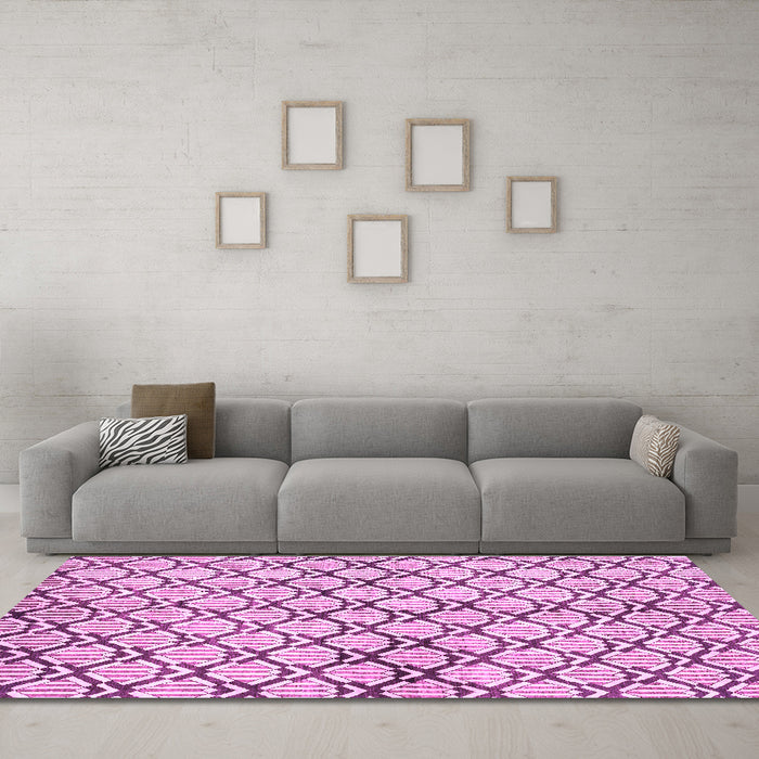 Machine Washable Abstract Purple Modern Area Rugs in a Living Room, wshabs3186pur
