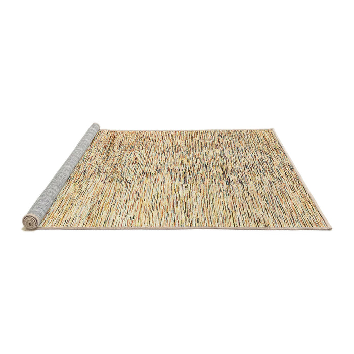 Sideview of Machine Washable Abstract Khaki Gold Rug, wshabs3187