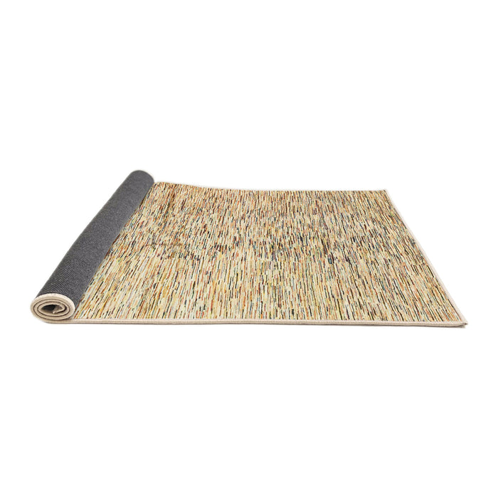 Sideview of Abstract Khaki Gold Solid Rug, abs3187
